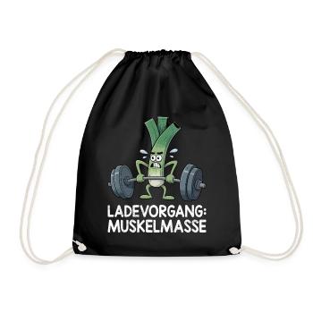 Gewichtheber LADEVORGANG MUSKELMASSE Lustig - Turnbeutel - Schwarz - Vorne