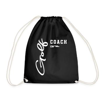 Golf Coach Classic Course Design for Instructors - Drawstring Bag - black - Front