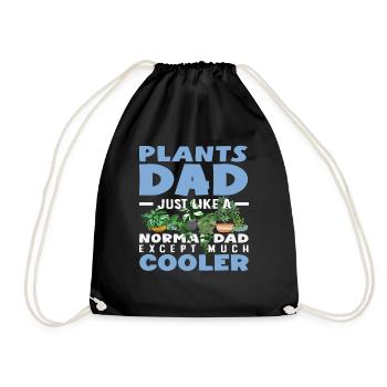 Plants Dad Much Cooler Funny Fake Gardener - Drawstring Bag - black - Front