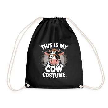  This Is My Cow Costume Lustige Kuh Verkleidung - Turnbeutel - Schwarz - Vorne