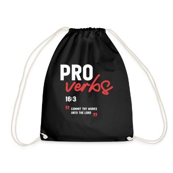 Confie tes œuvres au Seigneur Proverbes 16:3 Bible - Sac de sport léger - noir - Devant