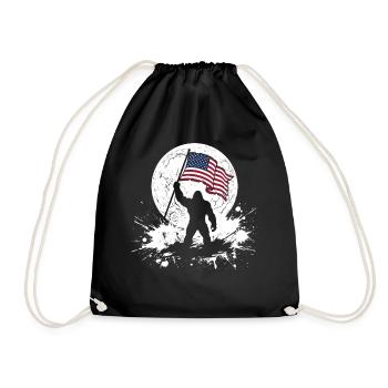 Bigfoot Lune Bigfoot patriotique drôle pour le 4e anniversaire - Sac de sport léger - noir - Devant