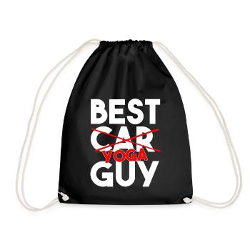 Best Yoga Guy Funny Male Yogi Workout Shirt - Drawstring Bag - black - Front