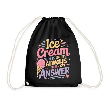 eiscreme Sprüche Eis Lustiges Kayak Geschenk - Turnbeutel - Schwarz - Vorne