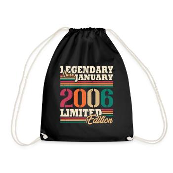 Vintage 2006 Janvier Rétro Cadeau D'anniversaire - Sac de sport léger - noir - Devant