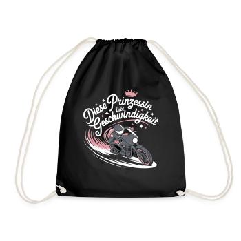 Cette princesse adore la moto de vitesse - Sac de sport léger - noir - Devant