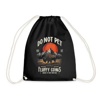 Les bisons vintage ne caressent pas les vaches duveteuses Bizons drôles - Sac de sport léger - noir - Devant