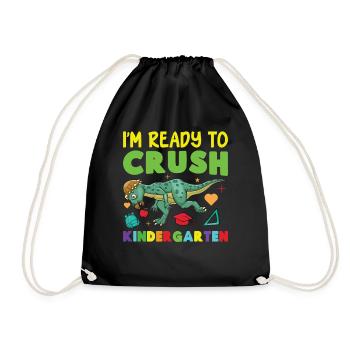  Pachycephalosaurus Kindergarten Outfit - Drawstring Bag - black - Front