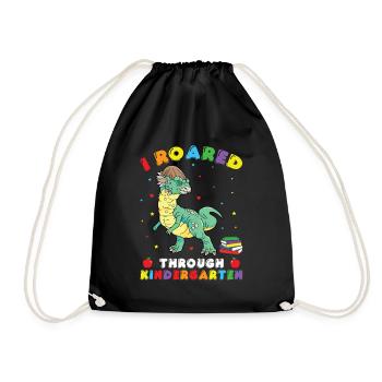  Kindergarten Outfit Dinosaur Costume - Drawstring Bag - black - Front