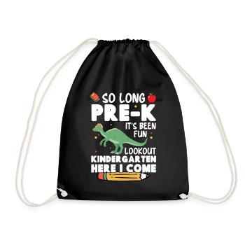  Dinosaur Kindergarten Costume with - Drawstring Bag - black - Front
