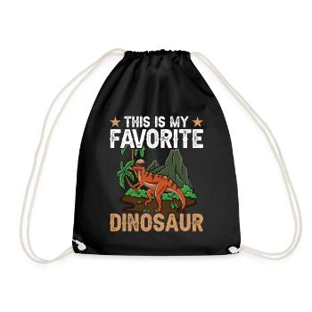  Pachycephalosaurus Dinosaur Plush Paleontology - Drawstring Bag - black - Front