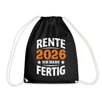 Pension 2026 | J’ai fini - Pension Rentner - Sac de sport léger - noir - Devant
