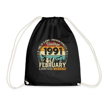 35e anniversaire février 1991 Millésime - Sac de sport léger - noir - Devant