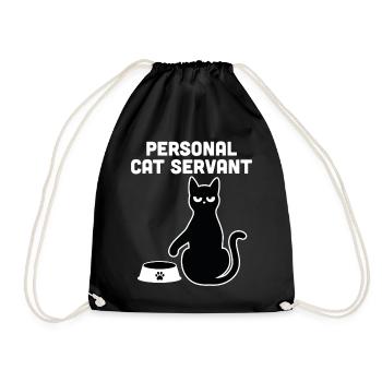Personal Cat Servant - Drawstring Bag - black - Front