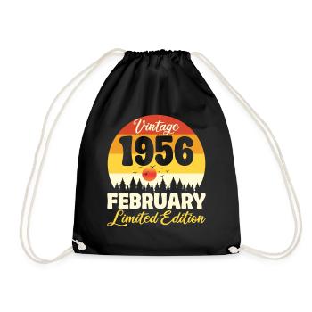 Anniversaire Février 1956 Cadeau Vintage Limited - Sac de sport léger - noir - Devant