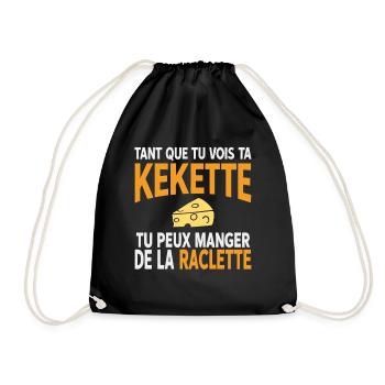 Humour raclette tant que tu vois ta kekette - Sac de sport léger - noir - Devant