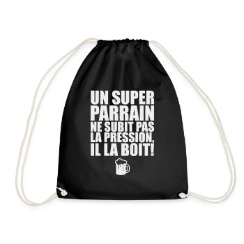 A great godfather no pressure he drinks it - Drawstring Bag - black - Front