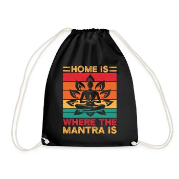 Yoga Home Is Where The Mantra Is Funny Yoga - Turnbeutel - Schwarz - Vorne