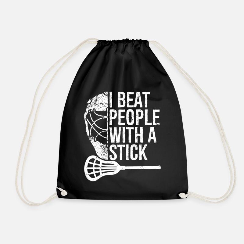 Lacrosse Lax Player Beat People with A Stick - Turnbeutel - Schwarz