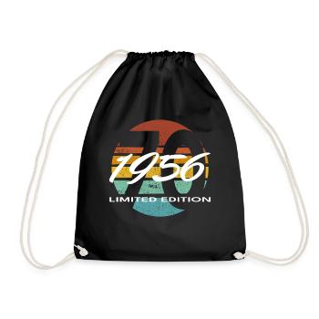 70th Birthday 1956 Gift for Men and Women - Drawstring Bag - black - Front