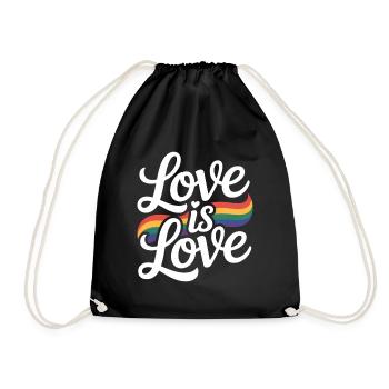 Love is Love Rainbow LGBTQ Pride - Drawstring Bag - black - Front