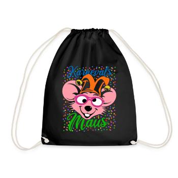 Carnival Mouse | Big Face Costume Disguise - Drawstring Bag - black - Front
