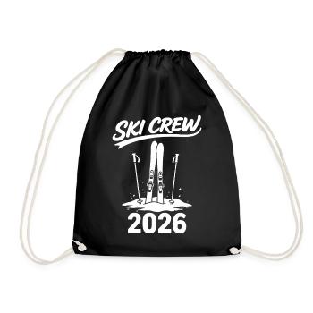 SKI CREW Winter holiday and après-ski outfit - Drawstring Bag - black - Front