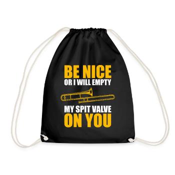 Be nice trombone trombone player trombonist - Drawstring Bag - black - Front