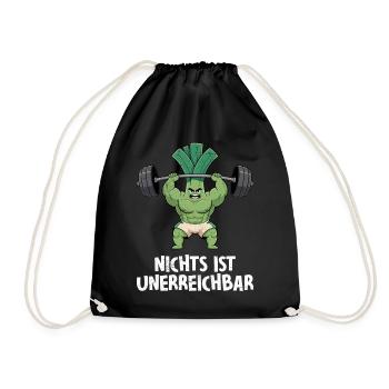 Kraftsport NICHTS IST UNERREICHBAR Lustiges - Turnbeutel - Schwarz - Vorne