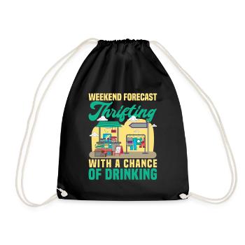 Thrift Shopper Weekend Forecast Thrift Store - Drawstring Bag - black - Front