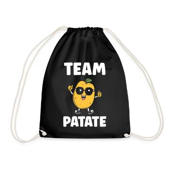 Team Potato Smiling Maskottchen - Turnbeutel - Schwarz - Vorne