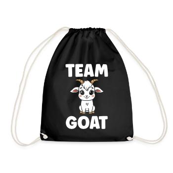 Team Goat Goat Cartoon - Drawstring Bag - black - Front