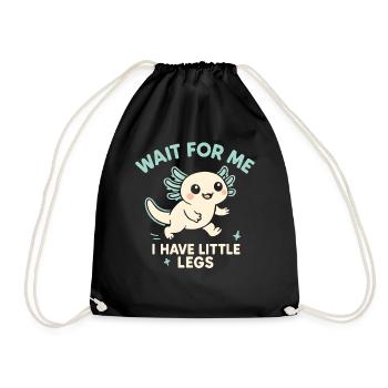 Axolotl disant un mème Humour Petites jambes drôles - Sac de sport léger - noir - Devant