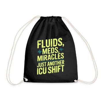 Soins intensifs Infirmière Fluides Médicaments Miracles Soins intensifs - Sac de sport léger - noir - Devant