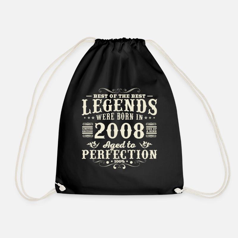 2008 Vintage Retro Geburtstagsgeschenk - Turnbeutel - Schwarz
