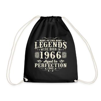 1966 Vintage Retro Geburtstagsgeschenk - Turnbeutel - Schwarz - Vorne