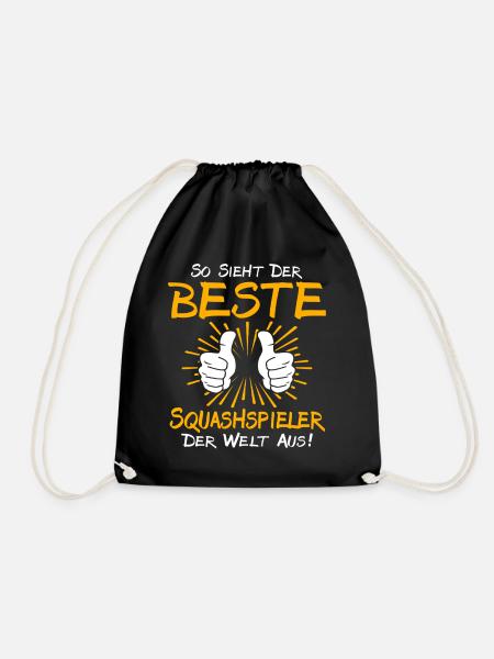 Squashspieler Geschenkidee - Turnbeutel - Schwarz