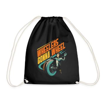 Monowheel Monocyclist Wheelers Gonna Wheel - Turnbeutel - Schwarz - Vorne