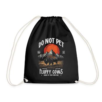 Les bisons vintage ne caressent pas les vaches duveteuses Bizons drôles - Sac de sport léger - noir - Devant