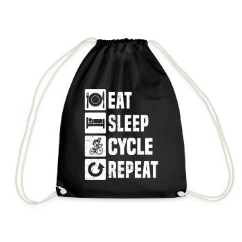 Compact road bike design for road bike - Drawstring Bag - black - Front