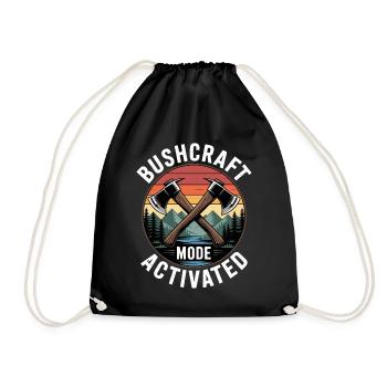 Bushcraft-Modus aktiviert - Turnbeutel - Schwarz - Vorne