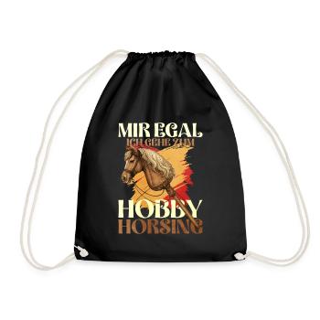 44 I don't care I'm going to the hobby of horsing - Drawstring Bag - black - Front