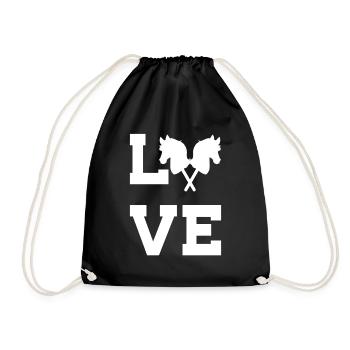 40 Hobby Horse Love - Drawstring Bag - black - Front