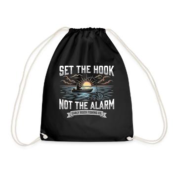 Set The Hook Not The Alarm Angler Sonnenaufgang - Turnbeutel - Schwarz - Vorne