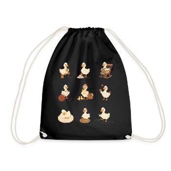 Funny Crochet Ducks Crochet Lover Yarn Lovers - Drawstring Bag - black - Front