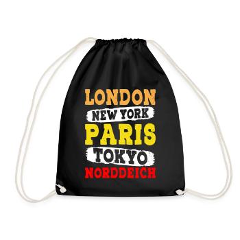 Vacances à la mer du Nord LONDRES NEW YORK PARIS TOKYO - Sac de sport léger - noir - Devant