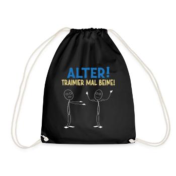Stick Figure OLD TRAINER TIMES LEGS Drôle - Sac de sport léger - noir - Devant