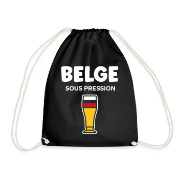 Belgisches Druckglasbier - Turnbeutel - Schwarz - Vorne