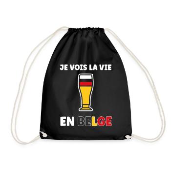 La Vie Belge Verre Bière Stylisé - Sac de sport léger - noir - Devant