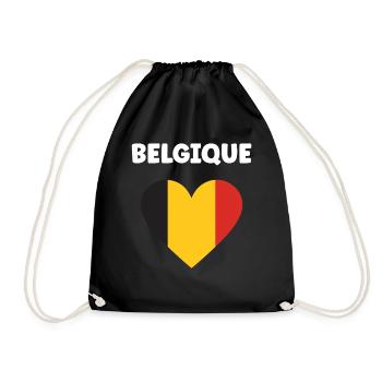 Belgian Heart Tricolor - Drawstring Bag - black - Front